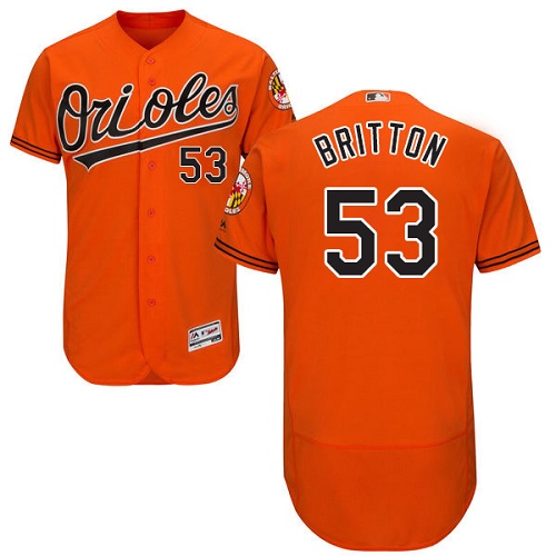 Orioles #53 Zach Britton Orange Flexbase Authentic Collection Stitched MLB Jersey - Click Image to Close